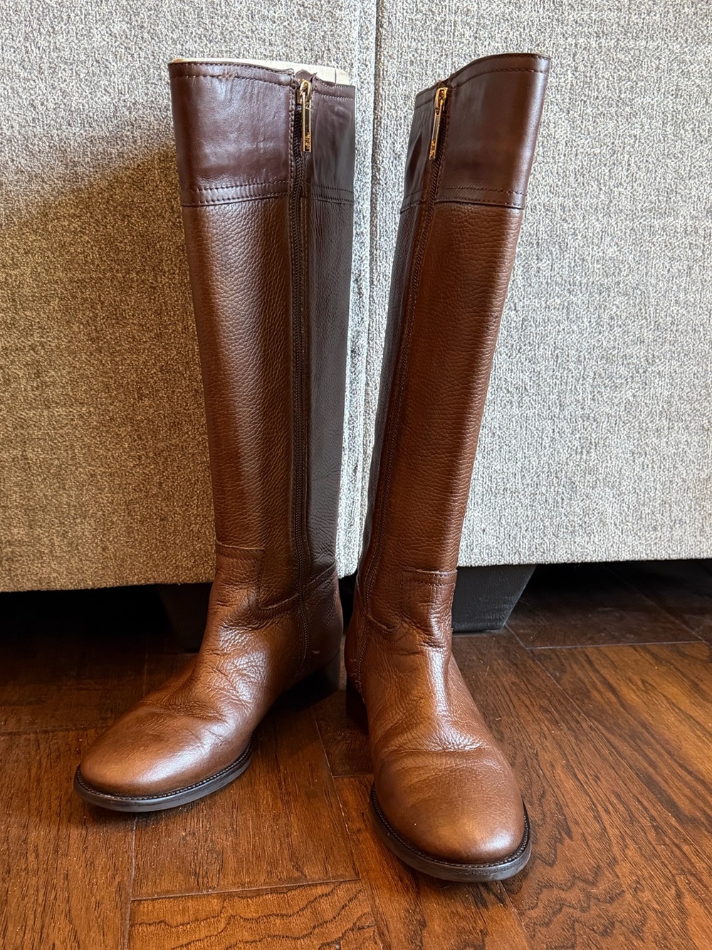 Tory Burch Brown Leather Knee-High Heeled Boots